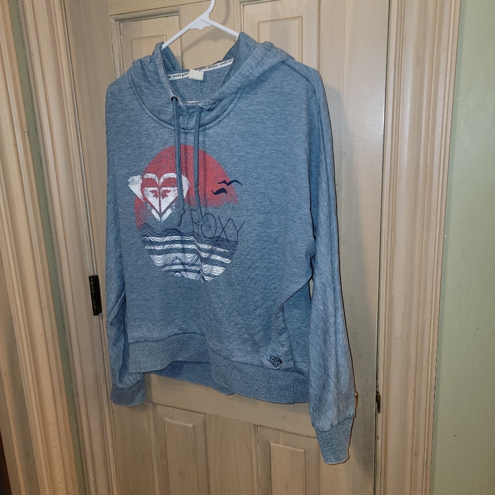 Roxy Hoodie Sweatshirt Blue Size Large but fits more like a Medium